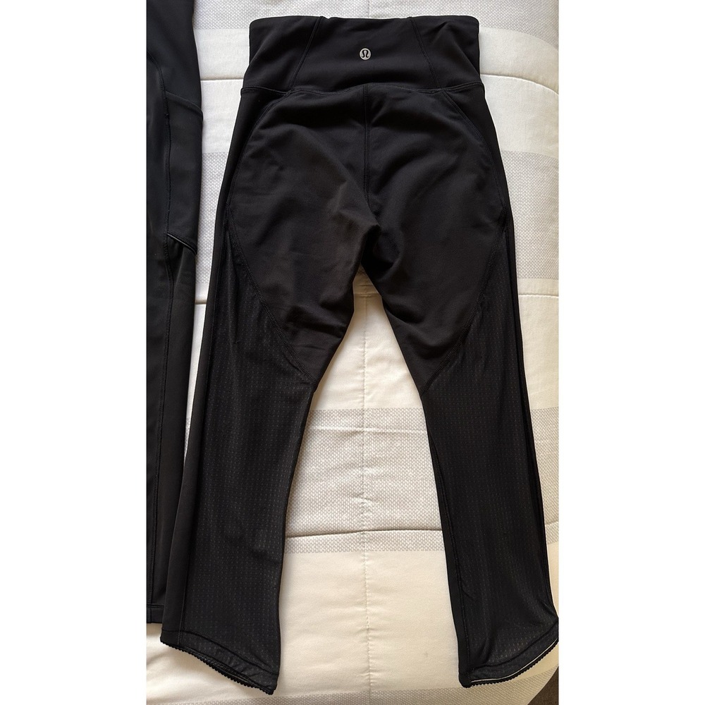 Lululemon Leggings Bundle Set of 5 Lot Black All Size 2 Cropped Mesh Back Pocket - Picture 4 of 16